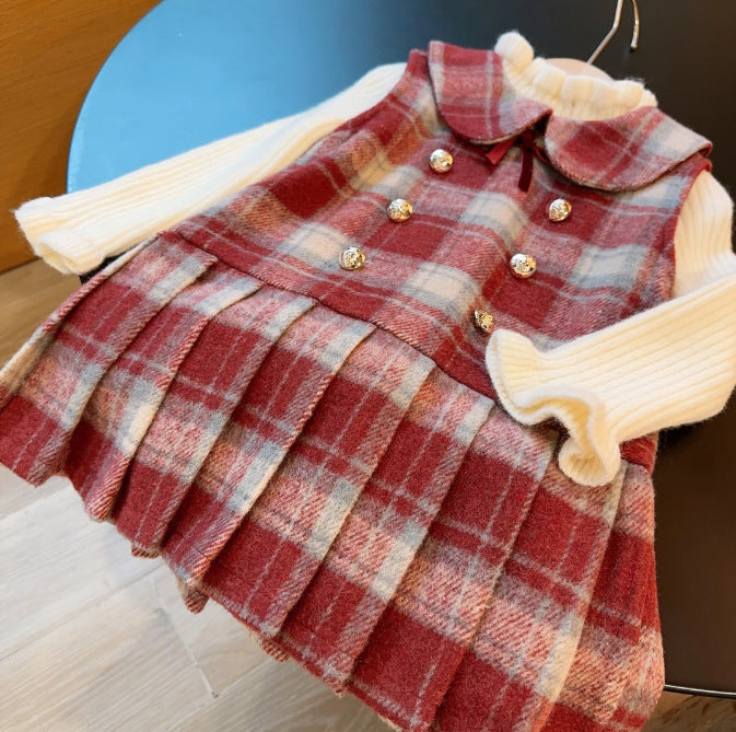 Fleece-lined Princess Dress Fashionable Sweater Skirt