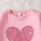 Children's Spring Love Long-sleeved Sweater Trousers Casual Two-piece Set