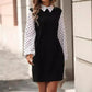 Robe à manches longues avec coutures tendance pour femme