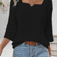 Women's Autumn Simplicity Solid Color Long-sleeved V-neck Top