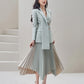 Fashion Elegant Stitching Contrast Color Female