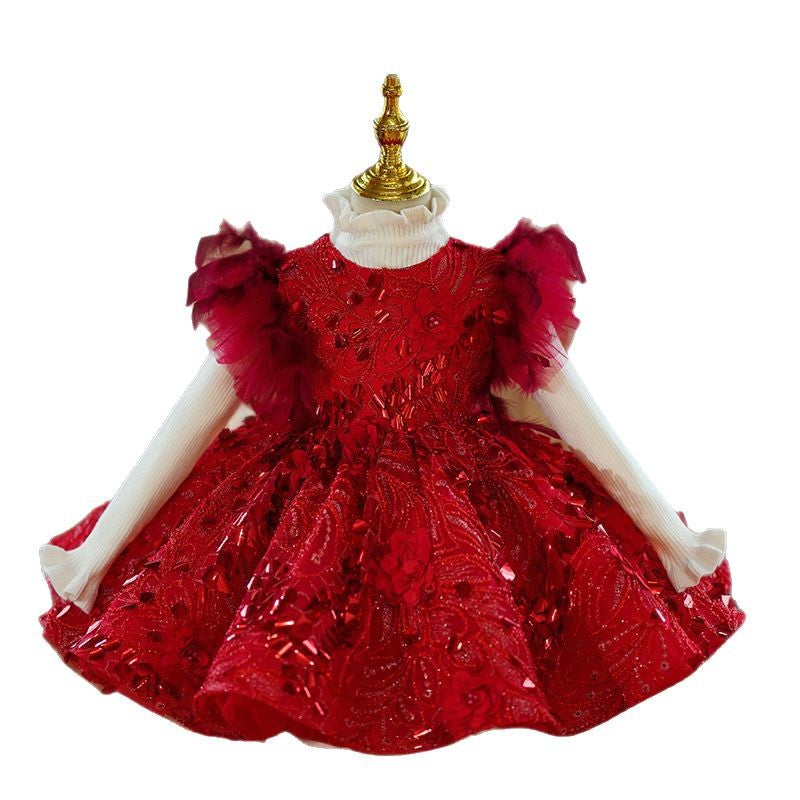Robe de princesse rouge pour fille