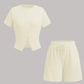 Women's Slim-fit Short Sleeve Blouse And Pants