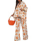 Plus Size Casual New Straight Pants Shirt Two-piece Set