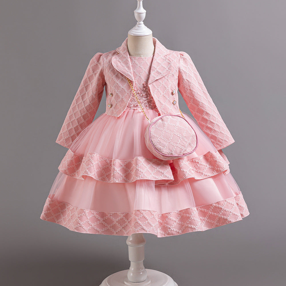 Girls' Fashion Special Dress Three-piece Suit