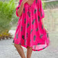 Women's V-neck Short Sleeve Printed Loose Casual Plus Size Dress