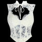 European And American Style Lace Stitching Fishbone Vest