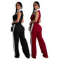 Vest Shirt Stitching Contrast Color Pocket Casual Trousers Two-piece Set