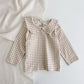 Lapel Plaid Small Floral Cute Baby Girl Top