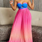 Summer Tube Top Backless Fashion Gradient Color Wide Leg Jumpsuit