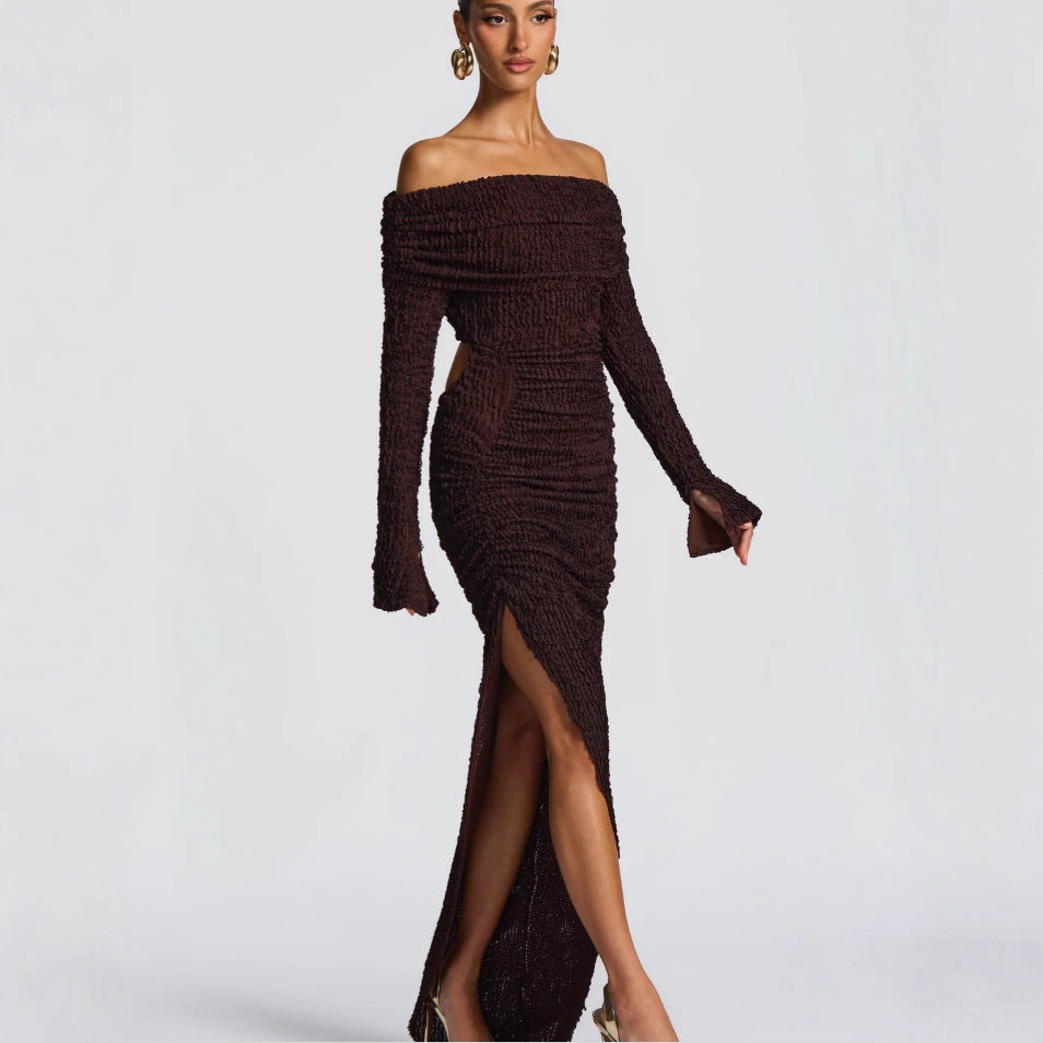 Women's Fashion Hollowed-out Off-shoulder Dress