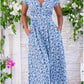 Women's Printed Pocket Bohemian V-neck Dress