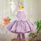 Robe de princesse violette en velours tendance pour fille