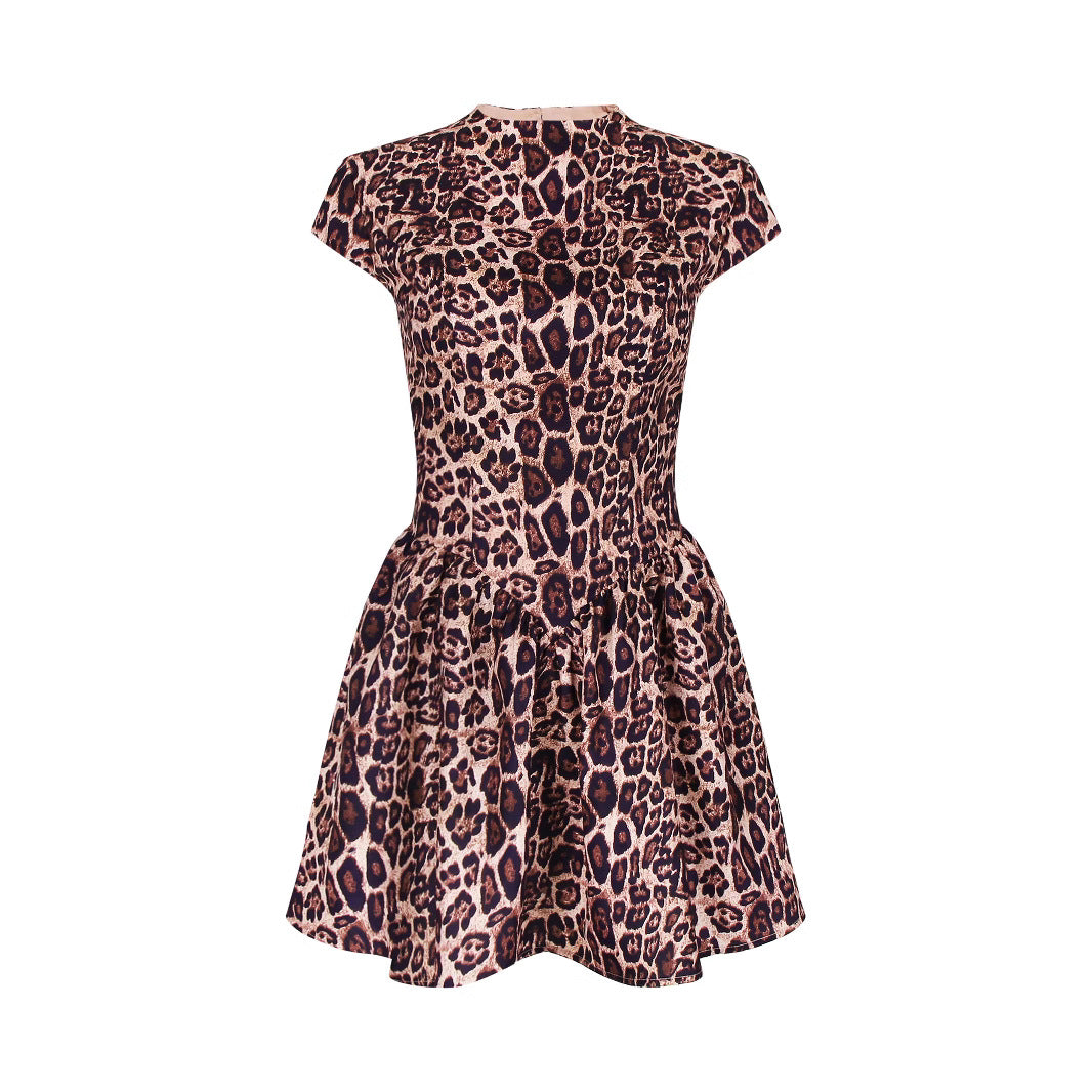 Robe dos nu sexy à imprimé léopard