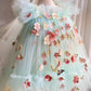 Robe de princesse Lolita pour fille avec motif de fleurs brodées et papillons