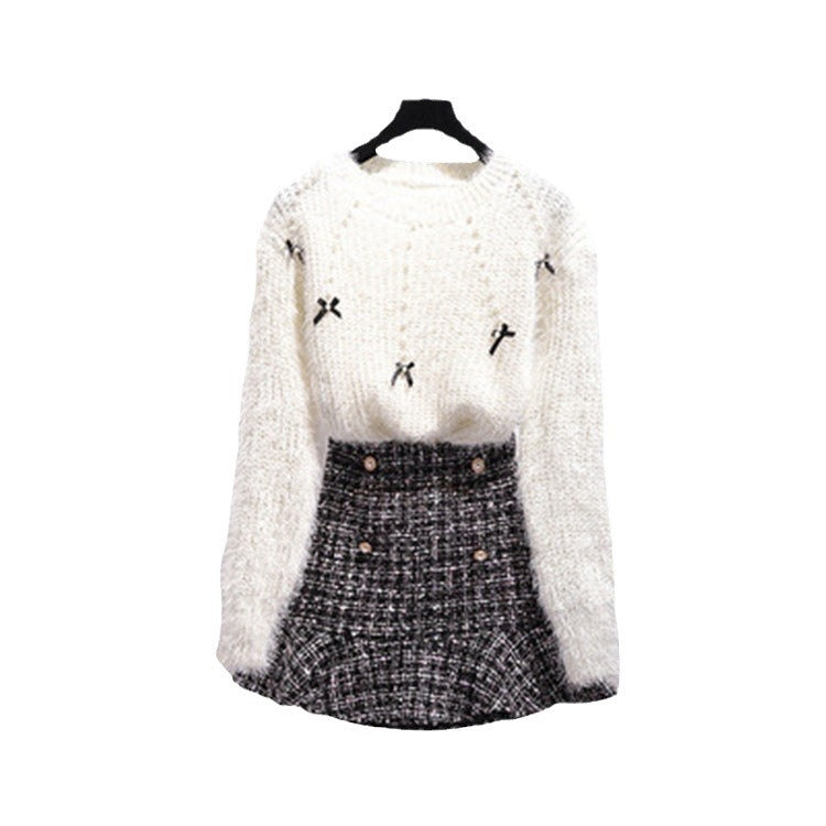 Women's Sweater Skirt Two-piece Suit Gas Suit
