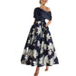 Small Dress One-shoulder Printed Slim Fit Large Swing Dress