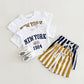 Children's Summer T-shirt Suit Letter Printing