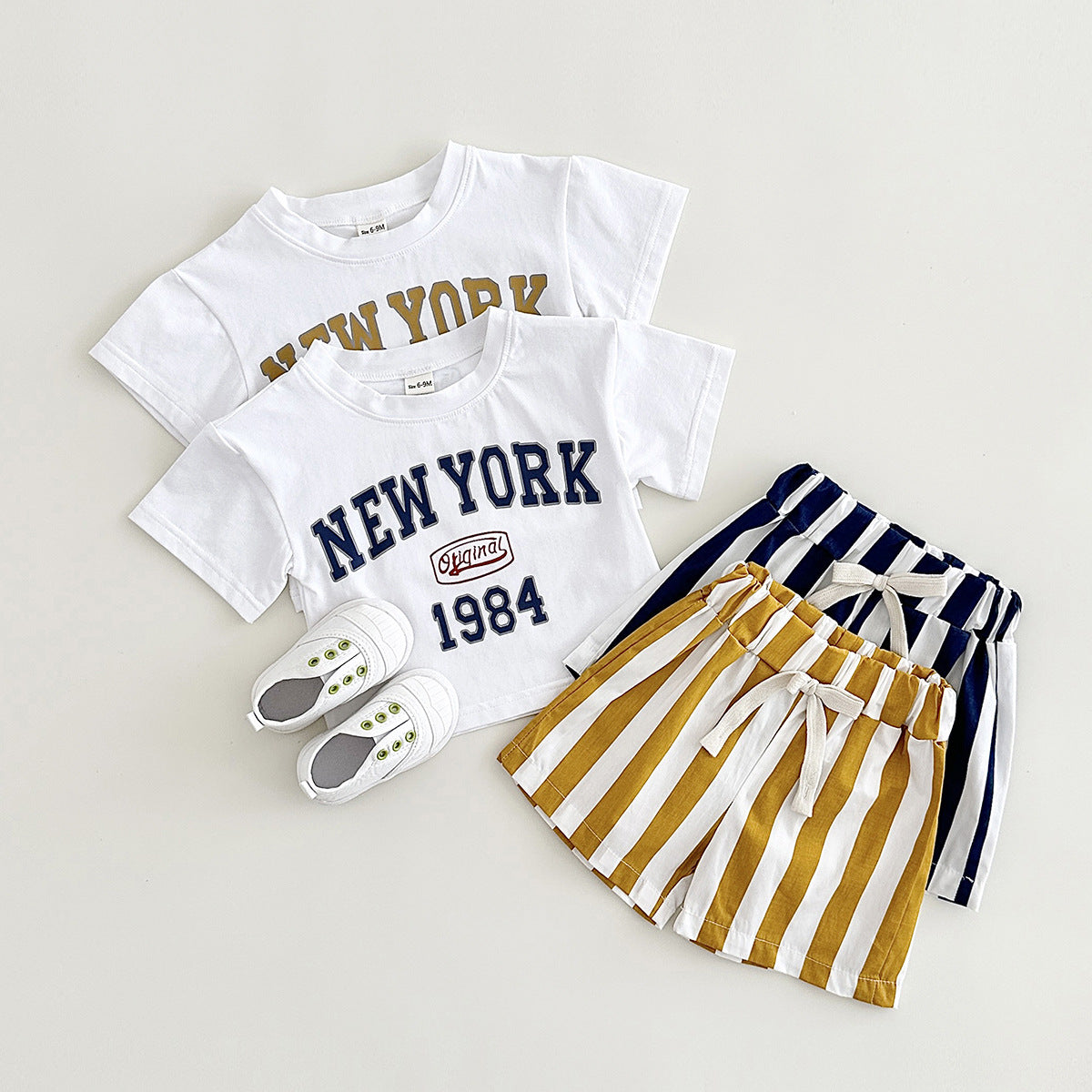 Children's Summer T-shirt Suit Letter Printing