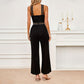 Graceful And Fashionable Bodysuit Women's See-through High Waist Stretch Knitted Backless Halter Sleeveless Jumpsuit