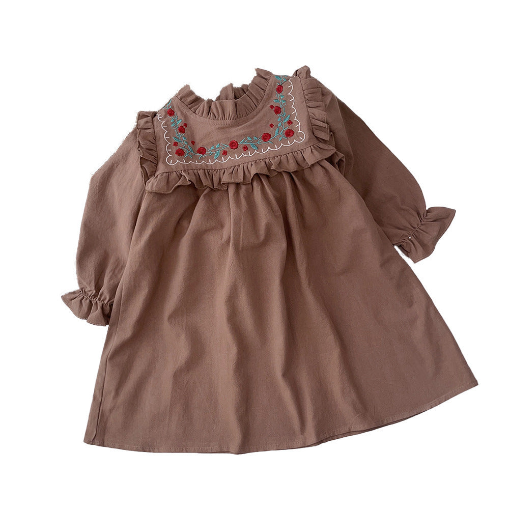 Ruffled Long Sleeve Girl Princess Skirt