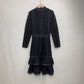 Sequined Ruffles Waist Trimming Knitted Dress