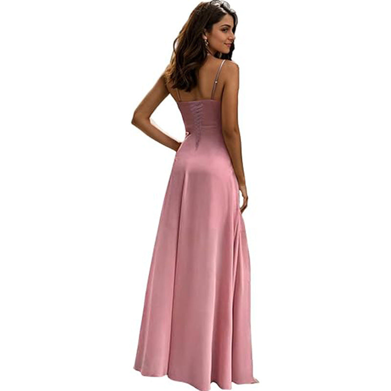 Women's Color All-matching Single Strap Waist-tight Dress