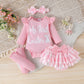 Letter Printing Long-sleeve Jumpsuit Harem Pants Suit Cute