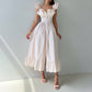 Striped Ruffles A- Line Waist Fitted Dress