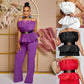 Fashion Solid Color Jumpsuit Off Shoulder Casual Suit