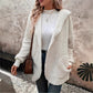 Cardigan à capuche en velours double face à motif ondulé décontracté