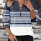 Autumn Winter Assorted Colors Loose Zip Long Sleeve V-neck Sweatshirt