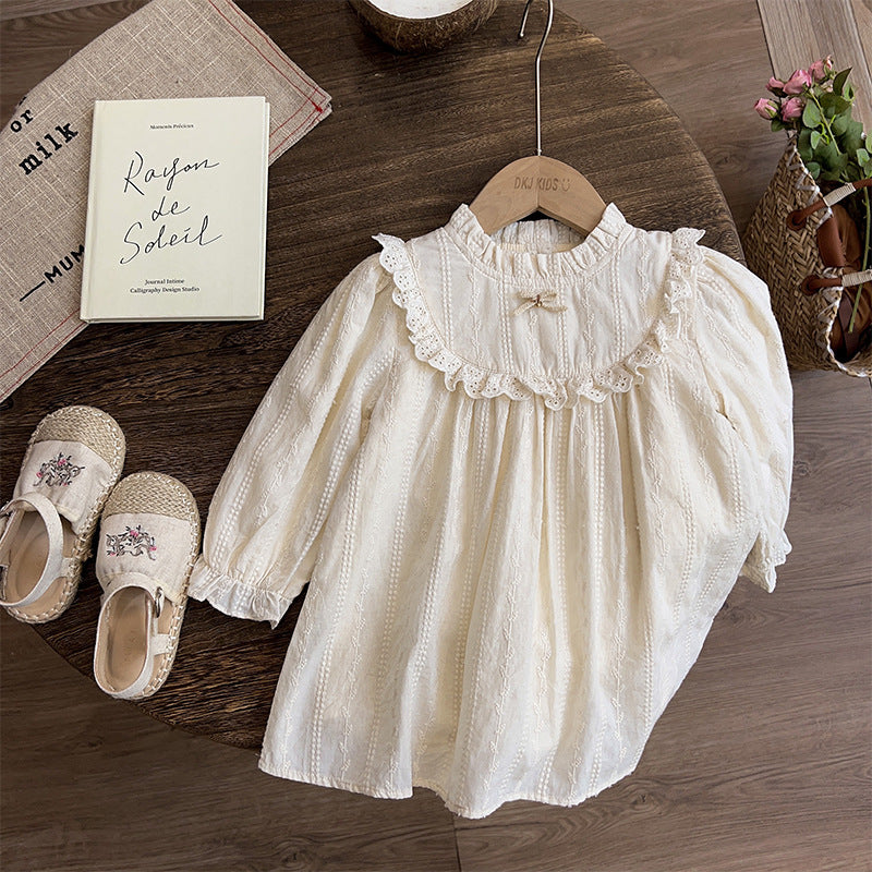 Vêtements pour filles Robes Bébé Dentelle Dentelle Découpe Princesse Robe