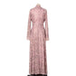 Gilding Flower Decoration Long Sleeve Dress Women