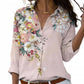 Fashion Printing Lapel Long Sleeve Shirt For Women