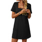 Fashion Short Skirt Pocket Casual Dress