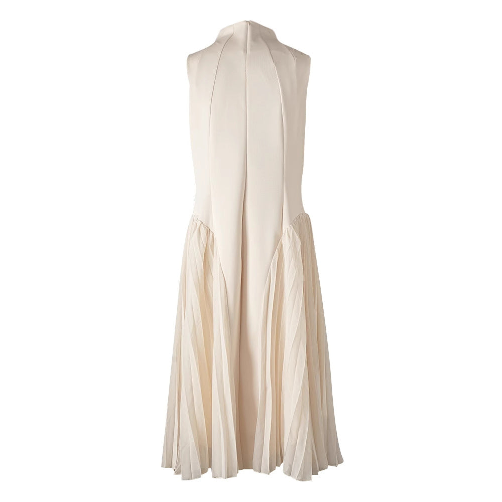 Nouvelle robe élégante sans manches à col montant pour femmes