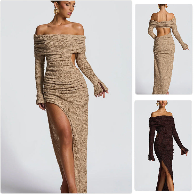 Women's Fashion Hollowed-out Off-shoulder Dress