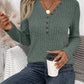 Top Solid Color Casual Long Sleeves Knitwear