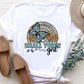 Women's Fashion Printing Short Sleeve T-shirt Top