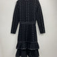 Sequined Ruffles Waist Trimming Knitted Dress