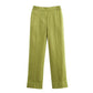 Summer Women's Clothing New Linen Women's Shirt Top Casual High Waist Pants Suit