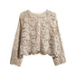 Women's French-style Lace Embroidered Hollow-out Top