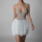 Robe à plumes personnalisée pour femme