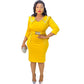 Waist-tight Hip-wrapped Beaded Professional Dress
