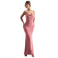 Lace Stitching Halter Sheath Slim-fit Flattering Dress