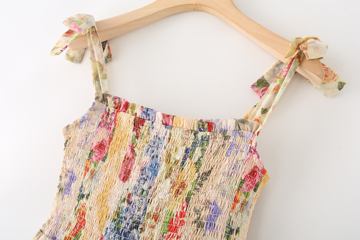 Women's Slim Fit Spaghetti-strap Floral Print Dress