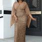 Robe à paillettes pour femme, couleur pure