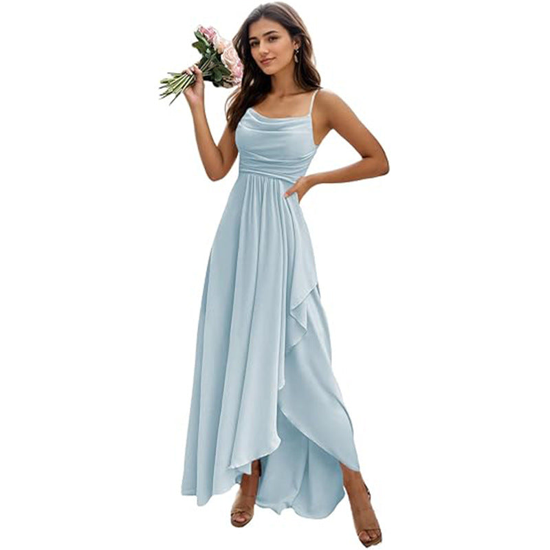 Women's Color All-matching Single Strap Waist-tight Dress