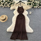 Halter Spaghetti Straps Waist-tight Vacation Style Dress Women